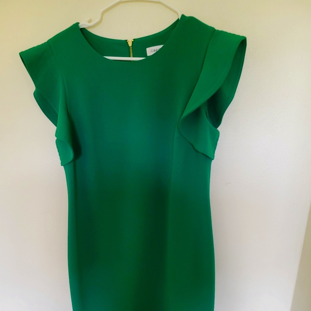 Calvin Klein green sheath dress